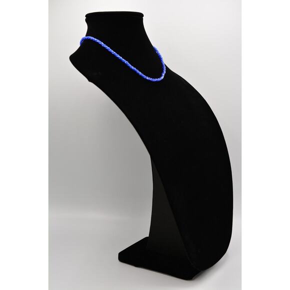 Nolan Miller Vintage Necklace Beaded Collar Metallic Royal Blue Signed BinP - Picture 4 of 12
